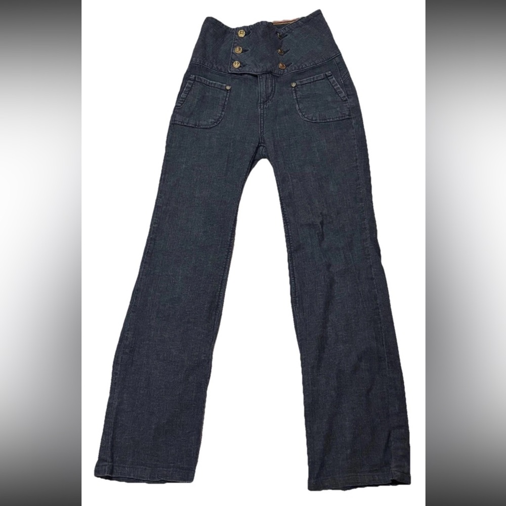 YNQ (Y Not) dark wash ultra high rise flare Leg VTG Y2K jeans Woman’s SZ.3